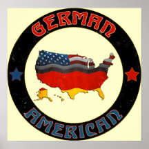 Poster alemán de las banderas americanas