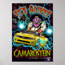 Poster amarillo de Chevy Camaro RS