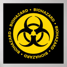 Poster amarillo del símbolo del Biohazard