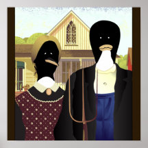 poster americano de los pingüinos