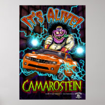 Poster anaranjado de Chevy Camaro RS