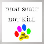 Poster animal de la crueldad de la parada de la ma
