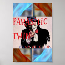 (Poster) anónimo gemelo parásito/azul/naranja