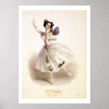 Poster antiguo de Marie Taglioni de la impresión d