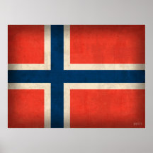 Poster apenado bandera de Noruega