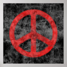 Poster apenado del signo de la paz