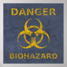Poster apenado del símbolo del Biohazard
