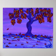 Poster - árbol azul en la caída