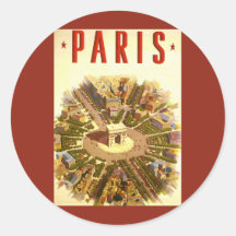 Poster Arco del Triunfo París Francia del viaje de Etiqueta Redonda