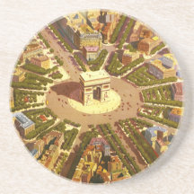 Poster Arco del Triunfo París Francia del viaje de Posavasos Diseño