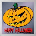 Poster asustadizo de Halloween de la calabaza