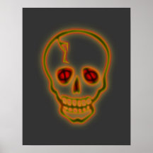 Poster asustadizo del cráneo