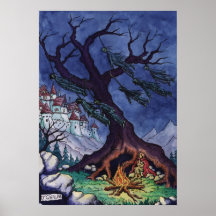 poster asustadizo del ejemplo del cuento de hadas 