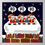 Poster "ataque de los Mini-Santas" - por Kev Moore