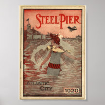 Poster Atlantic City de la publicidad del vintage