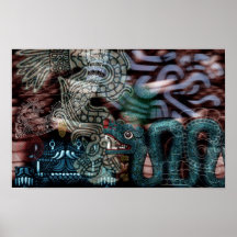 Poster azteca de las serpientes