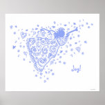 Poster azul claro del ángel de la trompeta