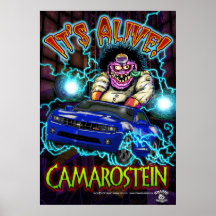 Poster azul de Chevy Camaro RS