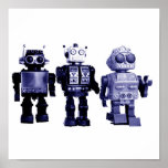 poster azul de los robots