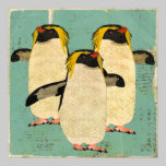 Poster azul del arte de la laguna de los pingüinos posters