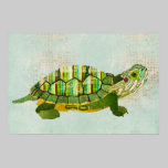 Poster azul del arte de la tortuga del jade posters