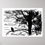 Poster - B&W Raven nunca más la silueta