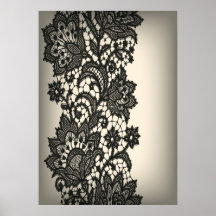 Poster beige de París del rosa negro del cordón de