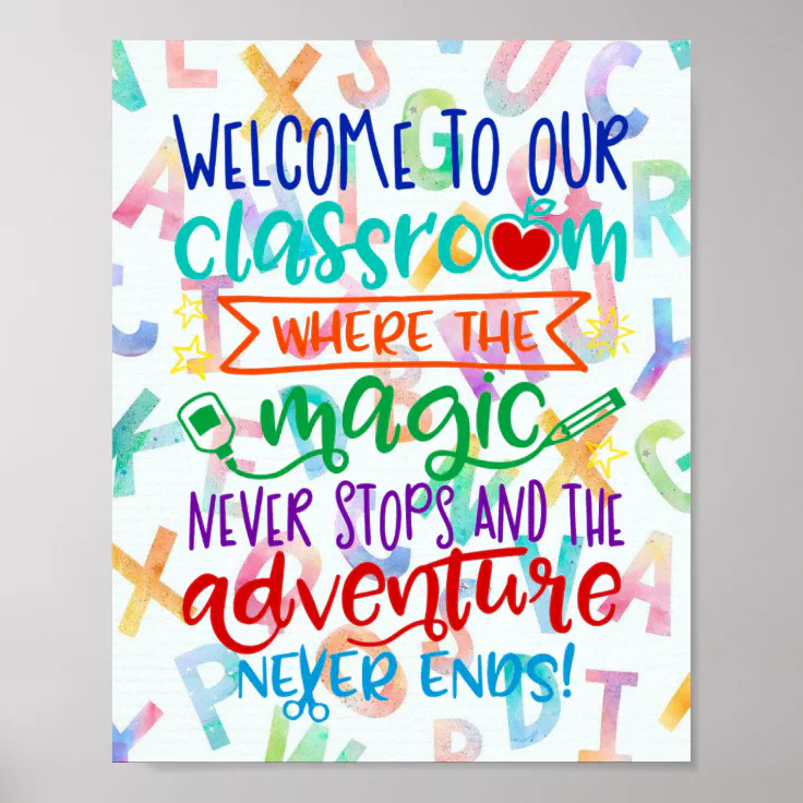 P Ster Bienvenidos A Nuestra Aula Poster Zazzle Es