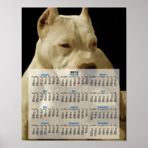 Poster blanco del calendario del perro 2012 de Pit