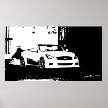 Poster blanco y negro convertible G37