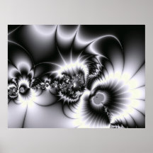 Poster blanco y negro de la fantasía