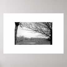 poster blanco y negro del campo de golf