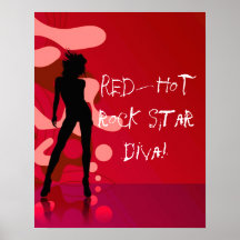 Poster candente de la diva de la estrella del rock