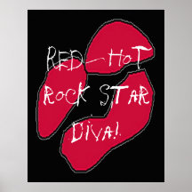 Poster candente de los labios de la diva de la est