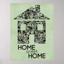 Poster casero dulce casero de la lona de arte de l