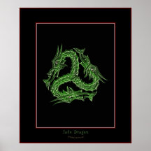 Poster CHINO del arte del DRAGÓN del JADE