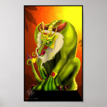 Poster chino del dragón del zodiaco