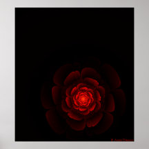 Poster color de rosa oscuro del arte del fractal