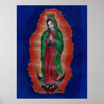 Poster coloreado Guadalupe del arte del lápiz de V