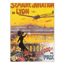 Poster colorido del aeroplano pasado de moda en fl tarjeta postal