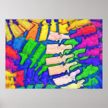 Poster colorido del arte de la espina dorsal (hori