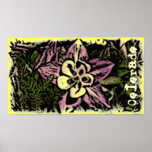 Poster columbine del deco de Colorado