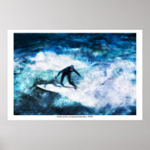 Poster con adorno que practica surf