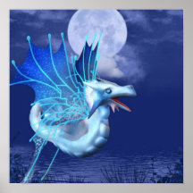 Poster con alas del dragón en vuelo