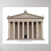 Poster con arquitectura griega clásica