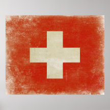 Poster con la bandera apenada de Suiza