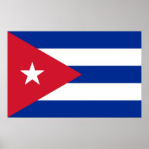 Poster con la bandera de Cuba