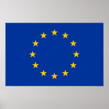 Poster con la bandera de la unión europea