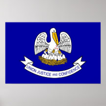 Poster con la bandera de Luisiana, los E.E.U.U.