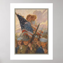 Poster con la impresión americana de la propaganda